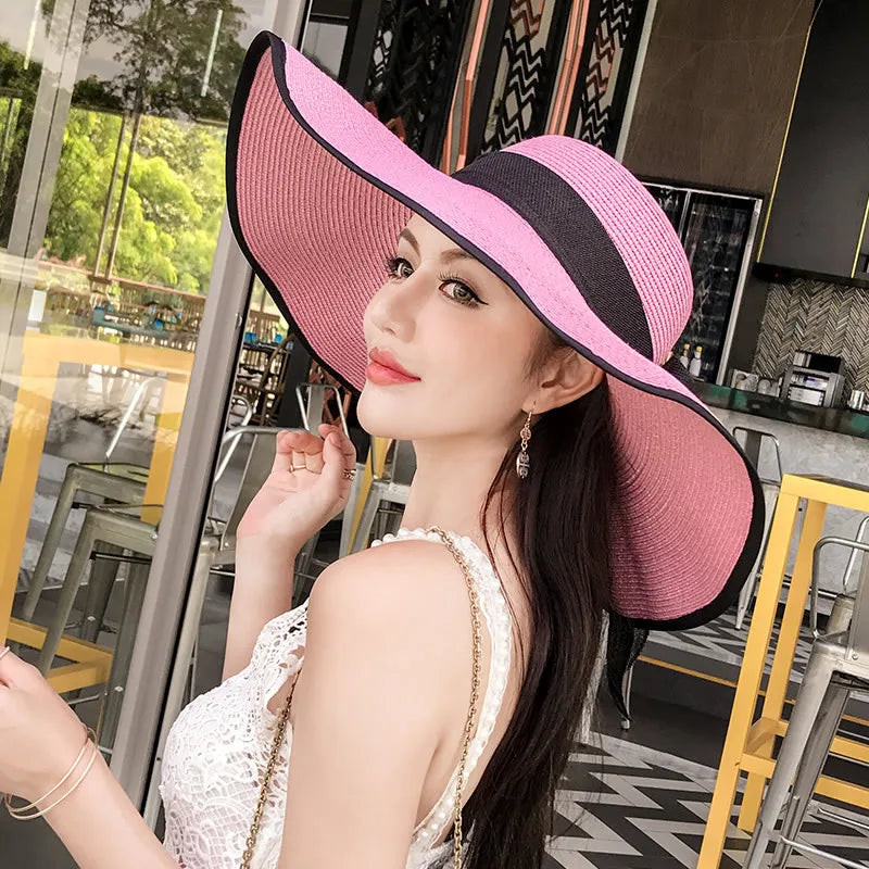 Foldable Straw Visor Panama Hat