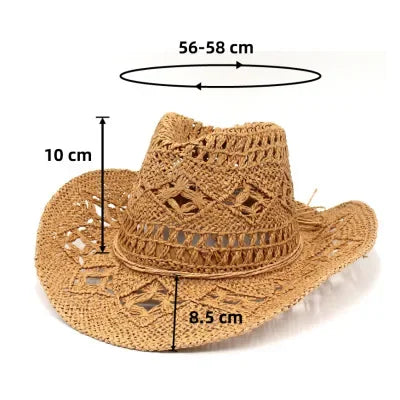 Handwoven Straw Western Cowboy Hat