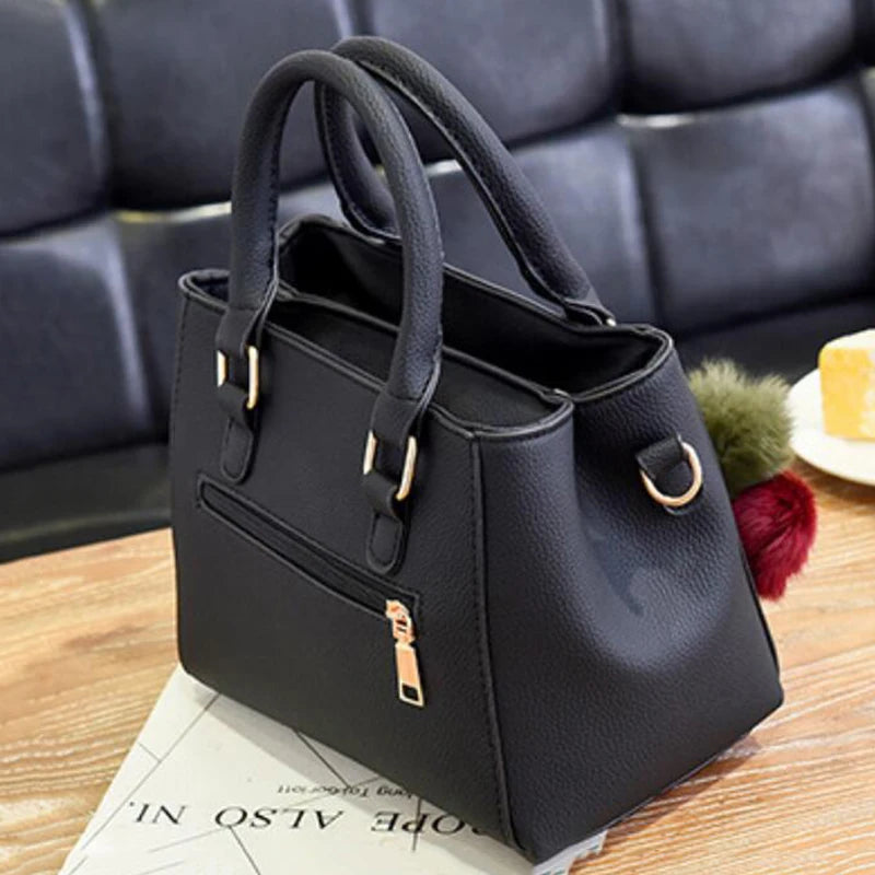 Vintage PU Leather Handbag | Plush Tassel Boston Shoulder Crossbody Bag
