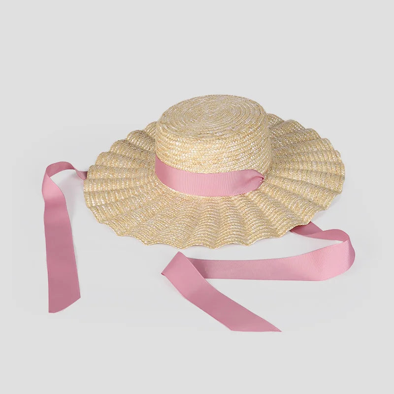 Bow Ribbon Big Brim Straw Sun Hat