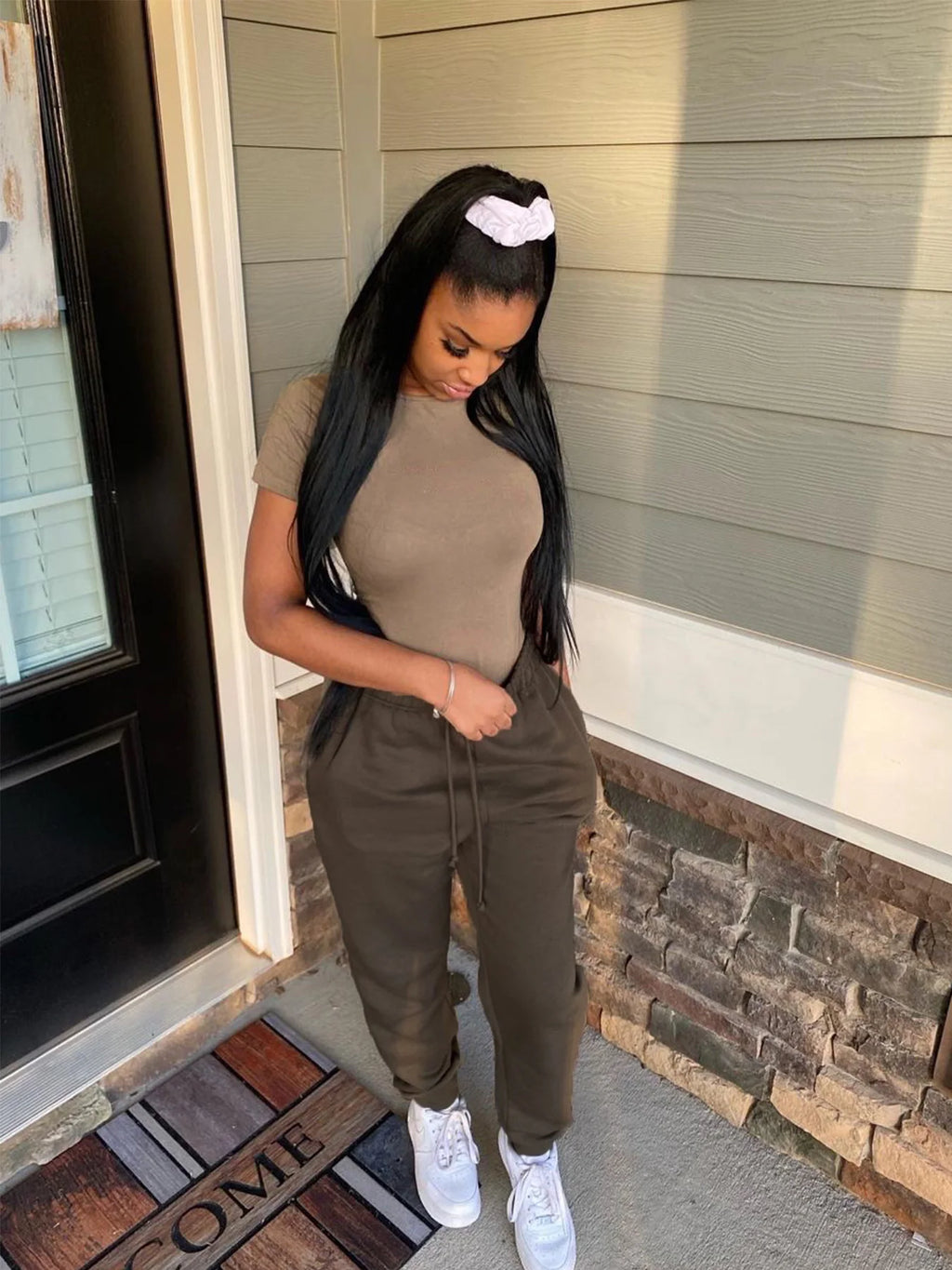 Solid Color Slim Tee & Jogger Pants Set