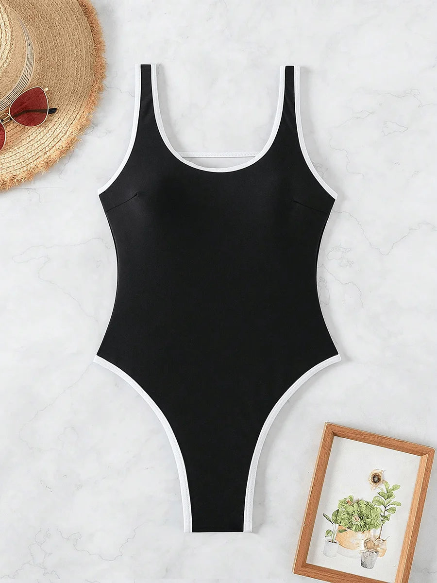 Leopard Print Backless Monokini | High Cut One-Piece Swimsuit for Women
