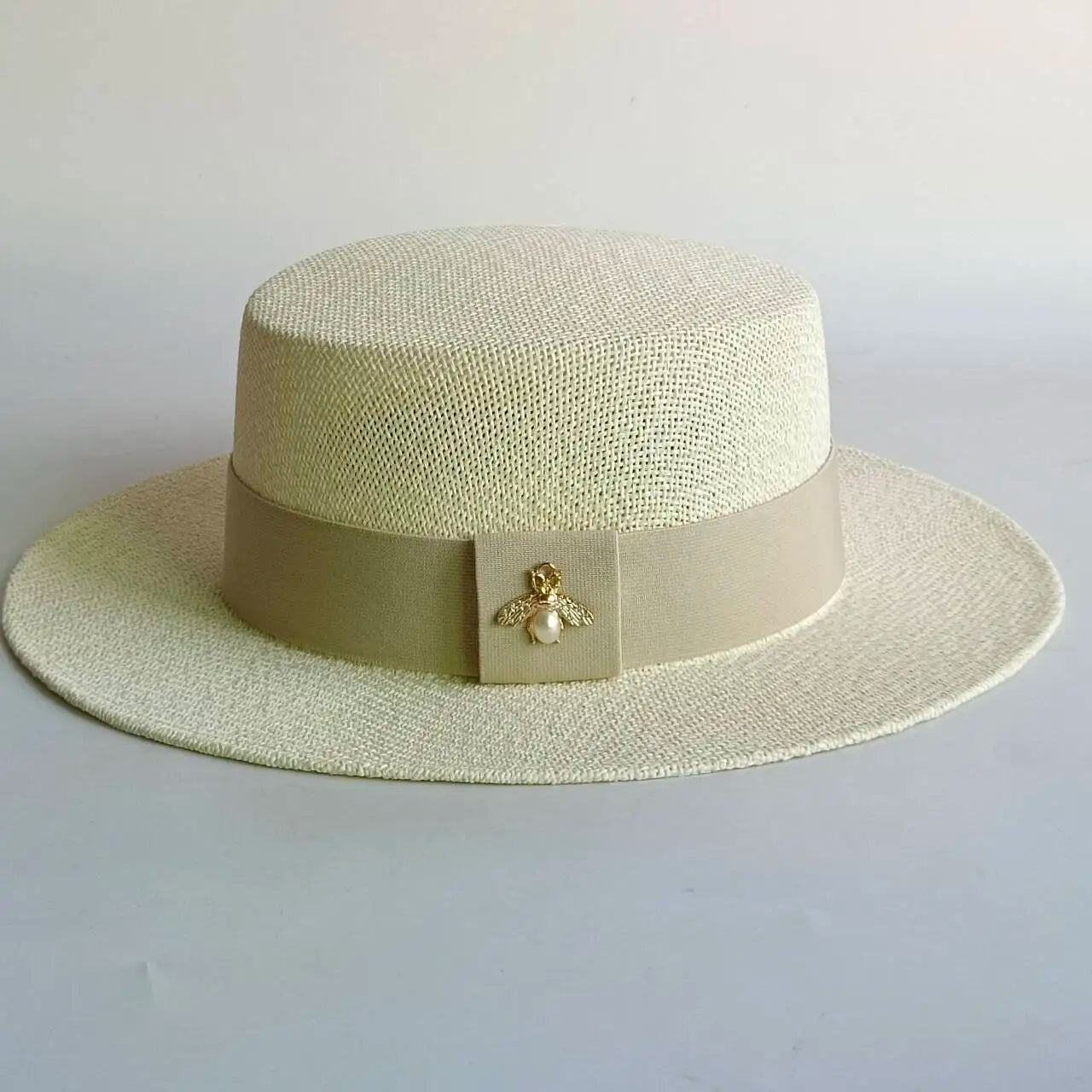 Flat Top French Straw Sun Hat