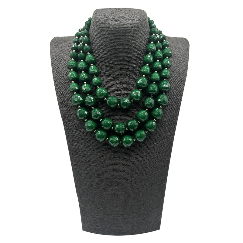 African Beads Statement Necklace | Multilayer Big Beads Necklace
