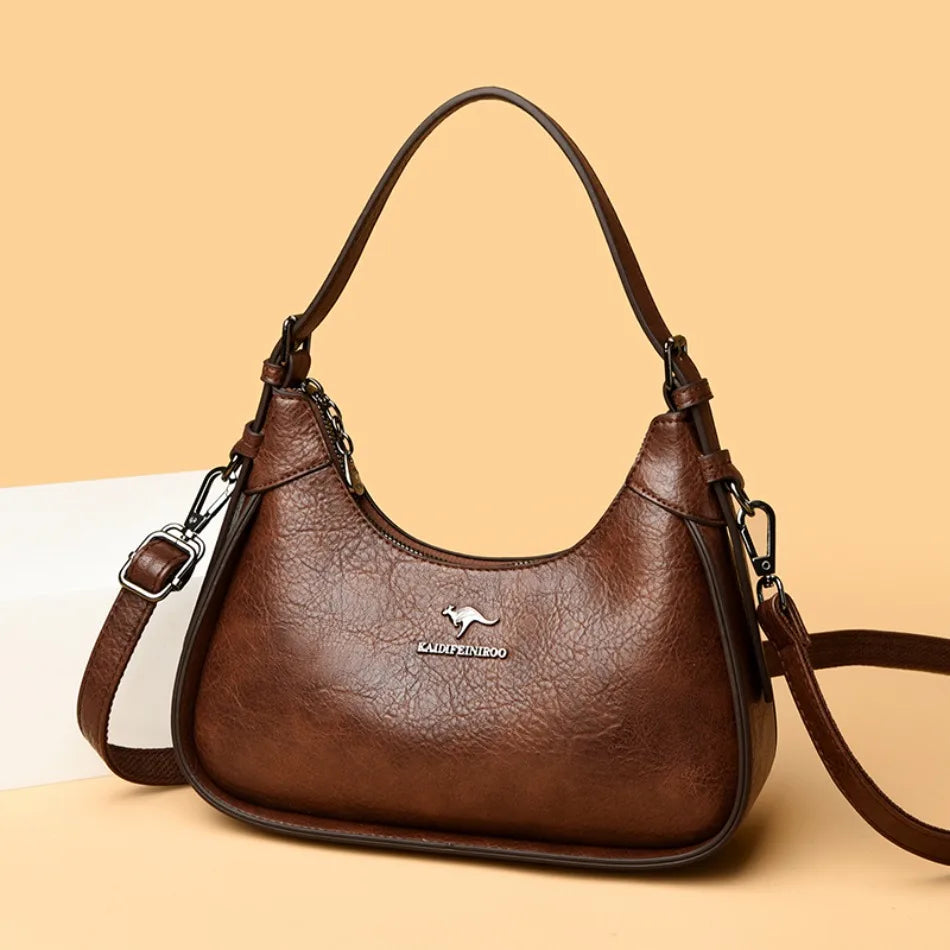 Soft PU Leather Flap Shoulder Tote | Luxury Commuter Bag for Women