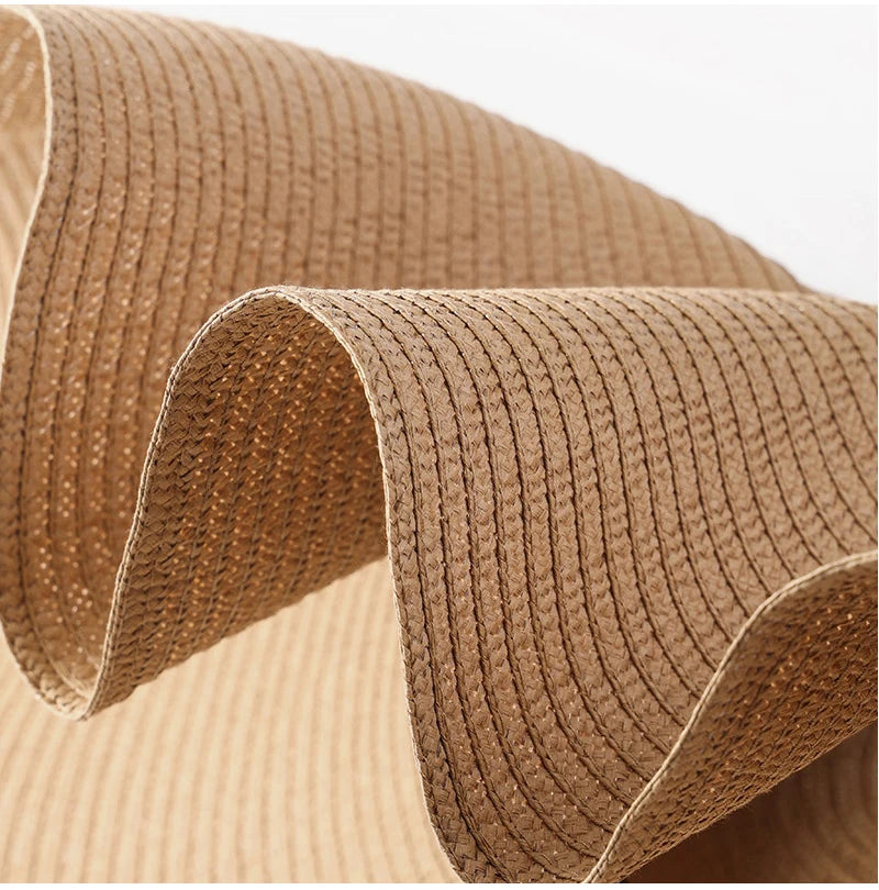 Oversized Wide Brim Foldable Straw Sun Hat