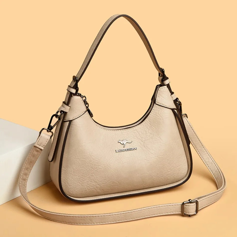 Soft PU Leather Flap Shoulder Tote | Luxury Commuter Bag for Women
