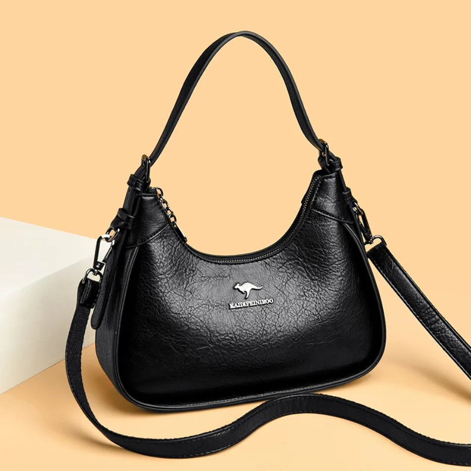 Soft PU Leather Flap Shoulder Tote | Luxury Commuter Bag for Women