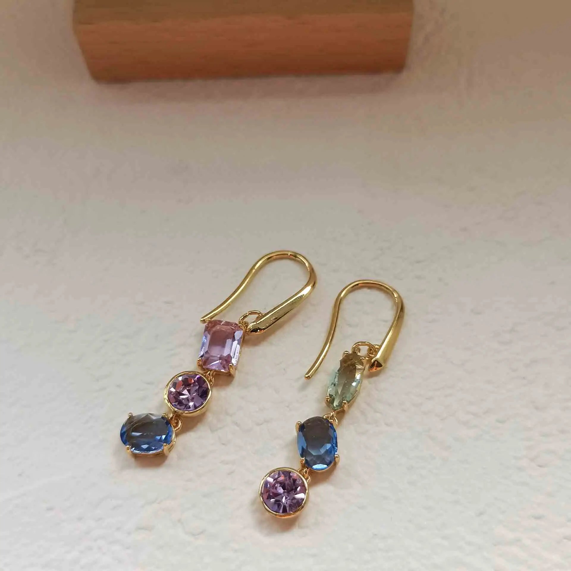 Geometric Jewelry Set | Clip-on Earrings, Necklace, Bracelet & Ring for Women