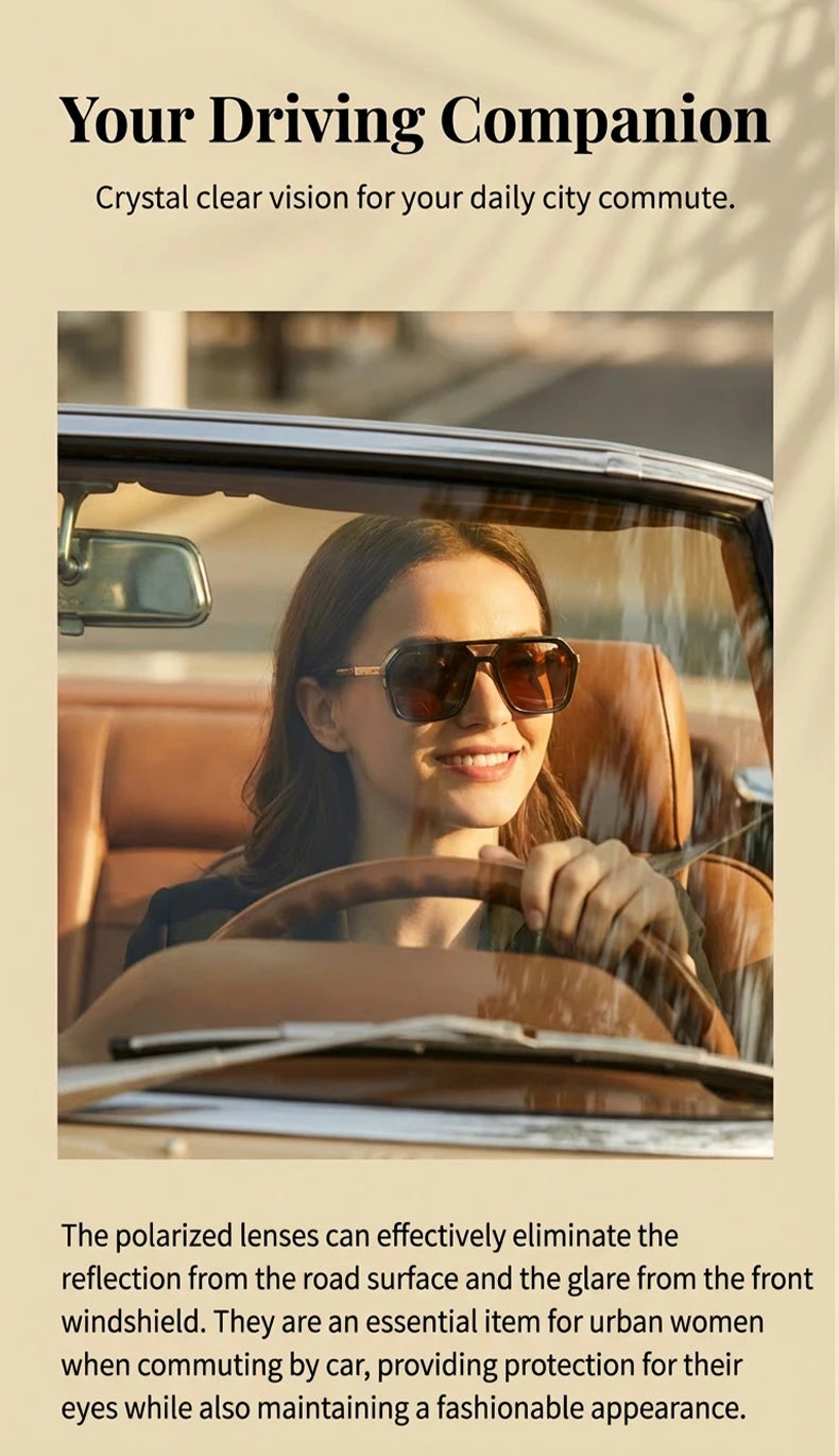 Vintage Steampunk Double Bridge Sunglasses | Polarized & Classic Shades for Women