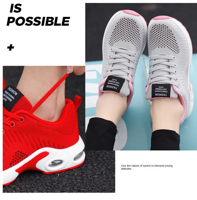 Women's Lightweight Knit Sneakers | Non-Slip Casual Lace-Up Shoes