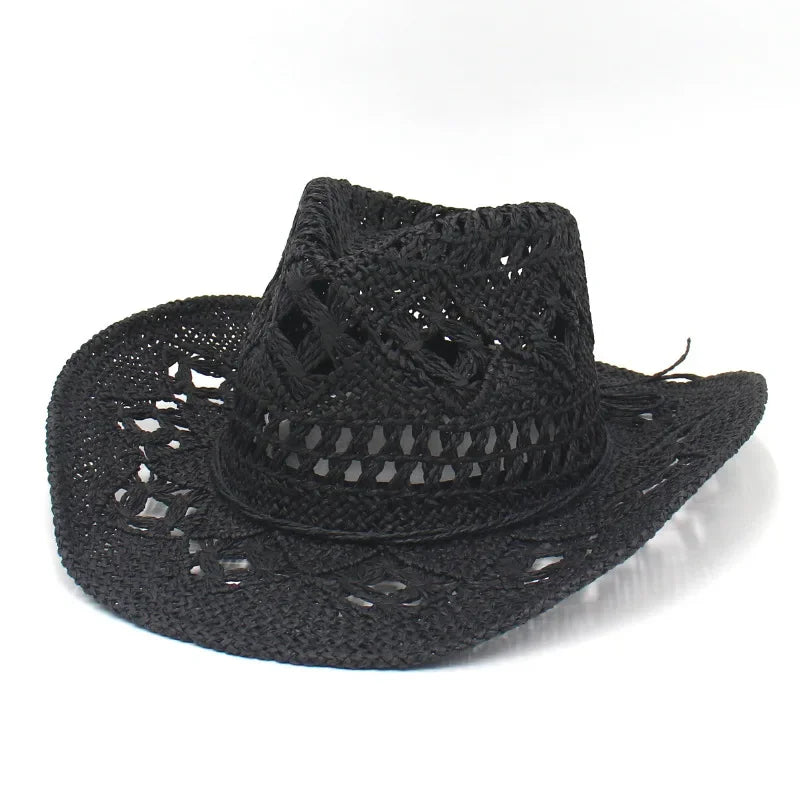 Handwoven Straw Western Cowboy Hat