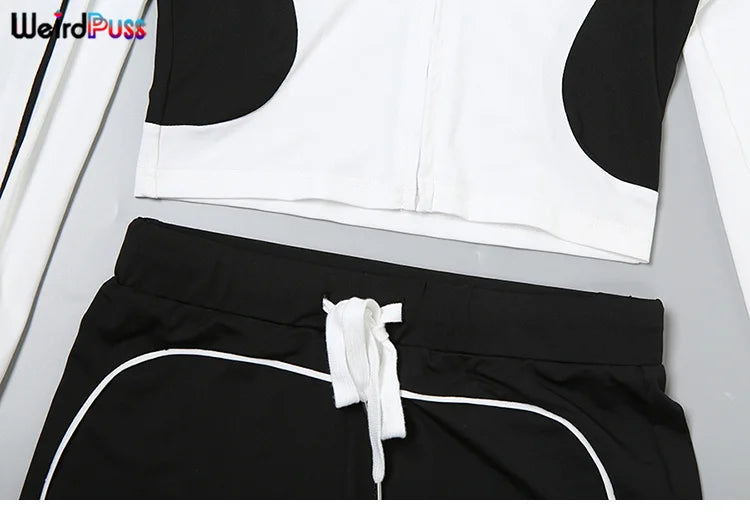 Zip Crop Jacket & Shorts Tracksuit Set