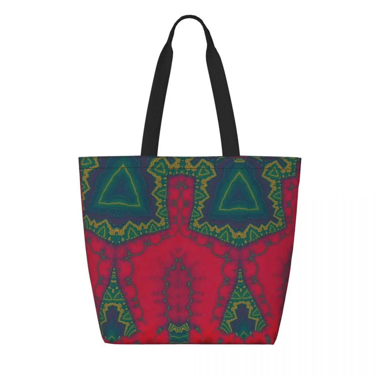 African Ankara Print Canvas Tote Bag | Washable Bohemian Shoulder Shopper