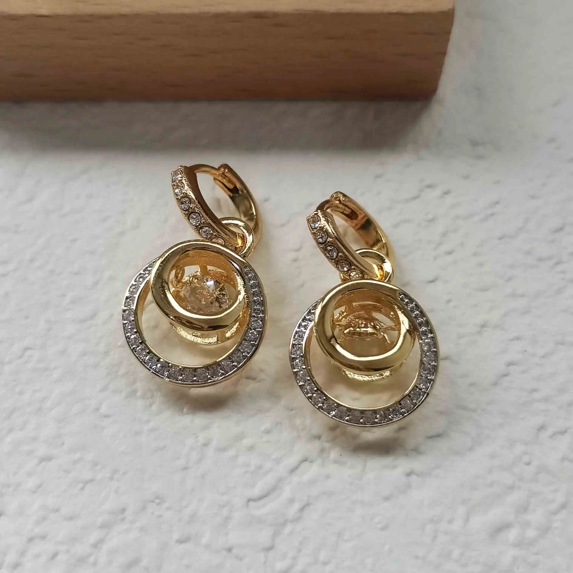 Geometric Jewelry Set | Clip-on Earrings, Necklace, Bracelet & Ring for Women