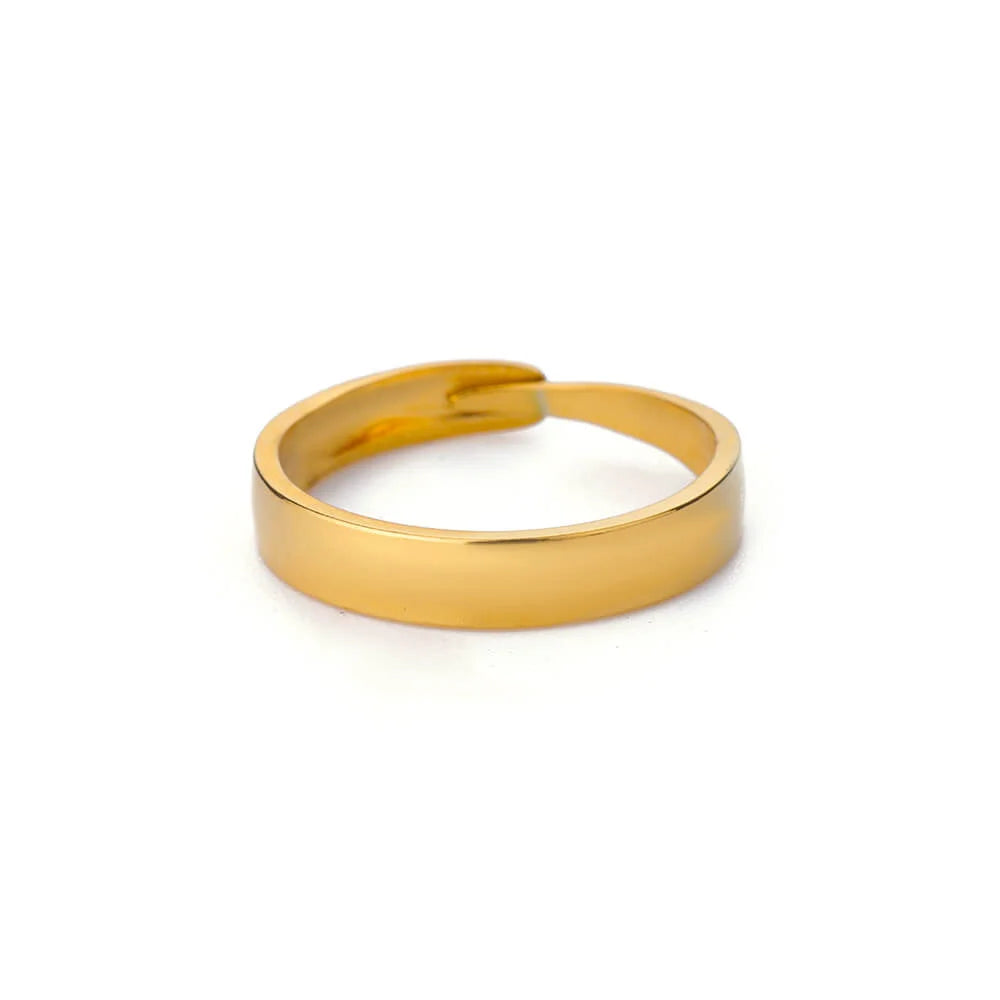 Zircon Geometric Ring Collection | 18K Gold-Plated Adjustable Stainless Steel Rings for Women