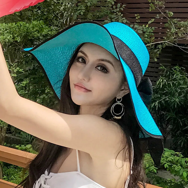 Foldable Straw Visor Panama Hat