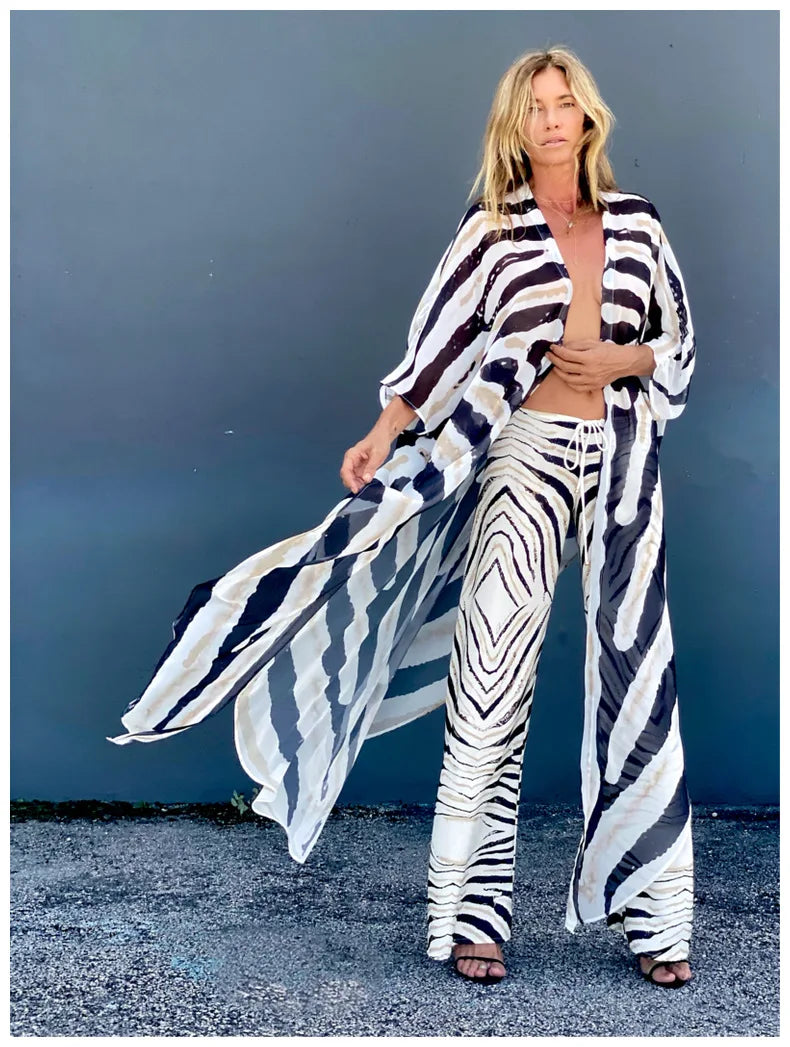 Tie Dye Open Front Beach Cover-Up Dress | Flowy Maxi Swimsuit Cover Up for Women