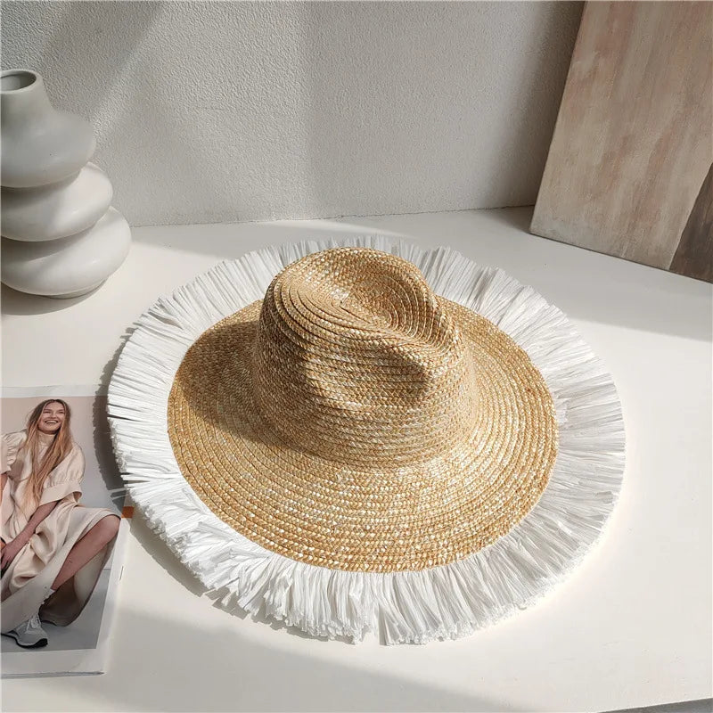 Bow Ribbon Big Brim Straw Sun Hat