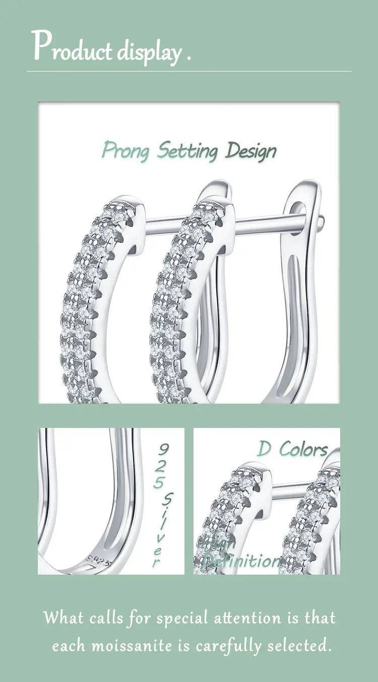2026 Newest Fashion Earrings D Color Moissanite Earring S925 Sterling Silver With GRA Certified For Women Daily Jewelry Gifts
