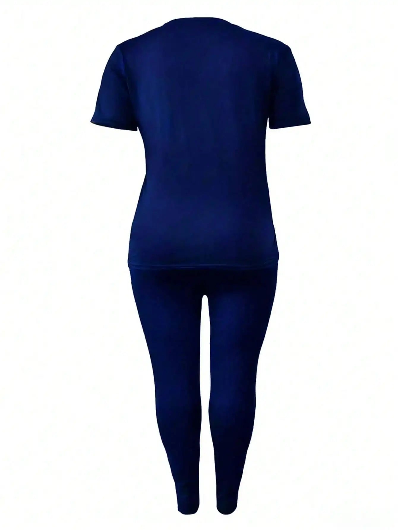 Letter Print T-Shirt & Pants Two-Piece Set