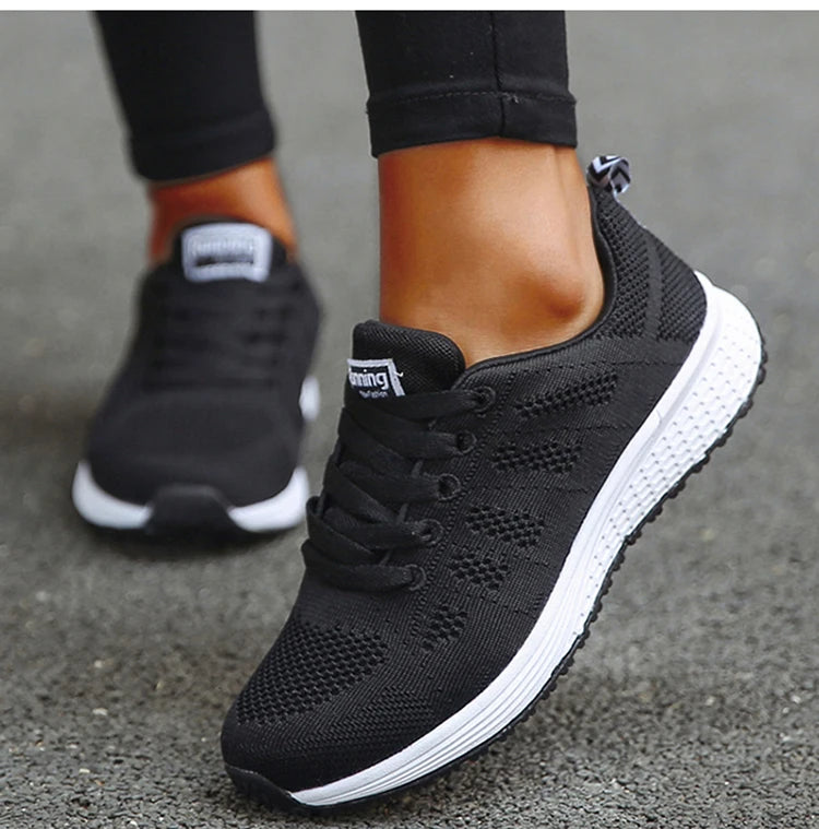 Women's Mesh Lace-Up Sneakers | Lightweight Casual Sports Shoes