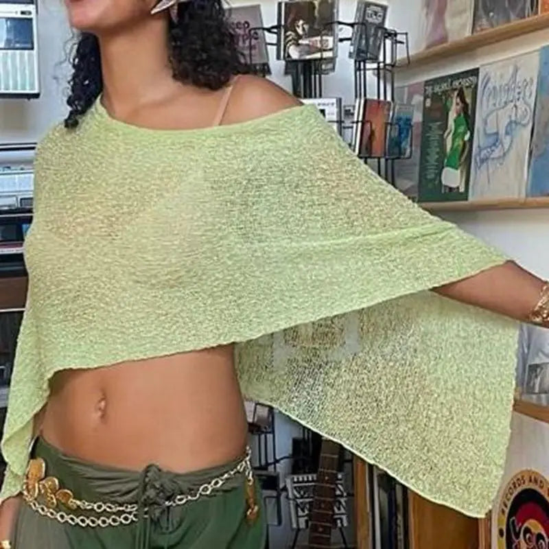 Knit Bikini Cover-Up | See-Through Beach Top for Women