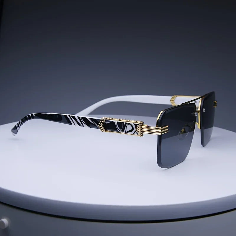 Rimless Square Sunglasses | UV400 Frameless Shades for Women & Men