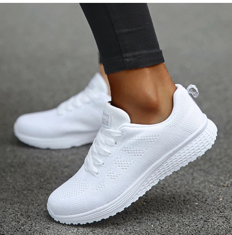 Women's Mesh Lace-Up Sneakers | Lightweight Casual Sports Shoes