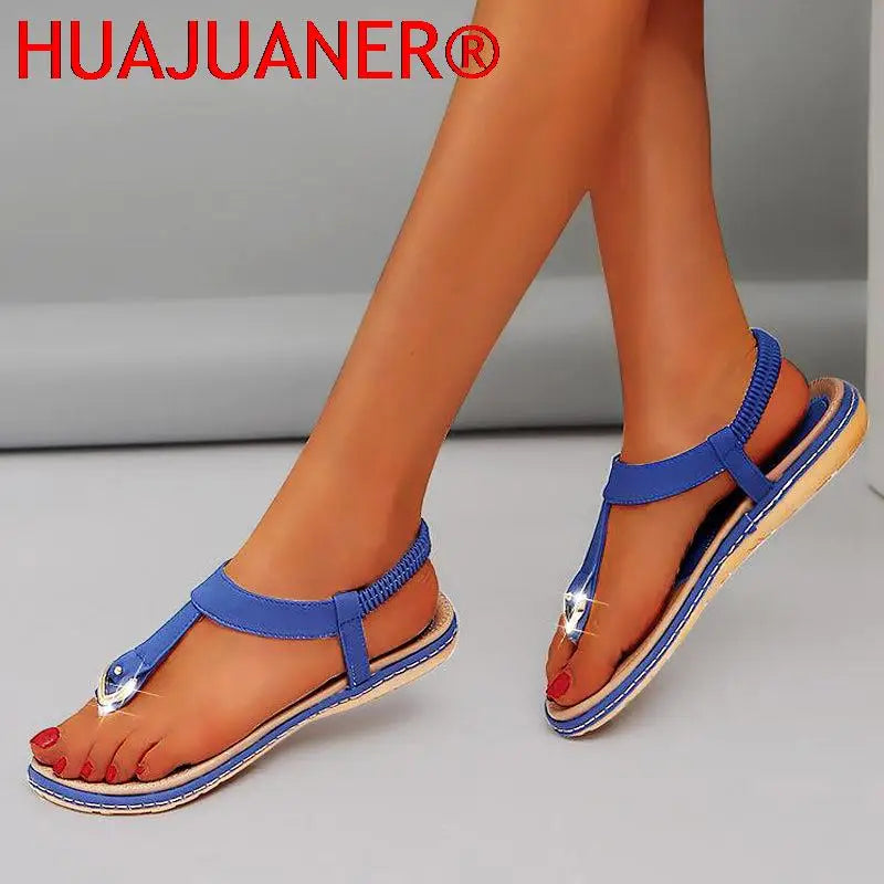 Bohemian Flat Sandals | Casual Ethnic Flip Flop Sandals for Women