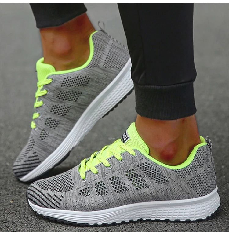 Women's Mesh Lace-Up Sneakers | Lightweight Casual Sports Shoes