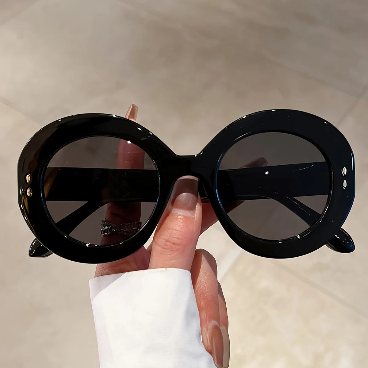 Classic Round Sunglasses | Gradient Lens Decorative Shades for Women