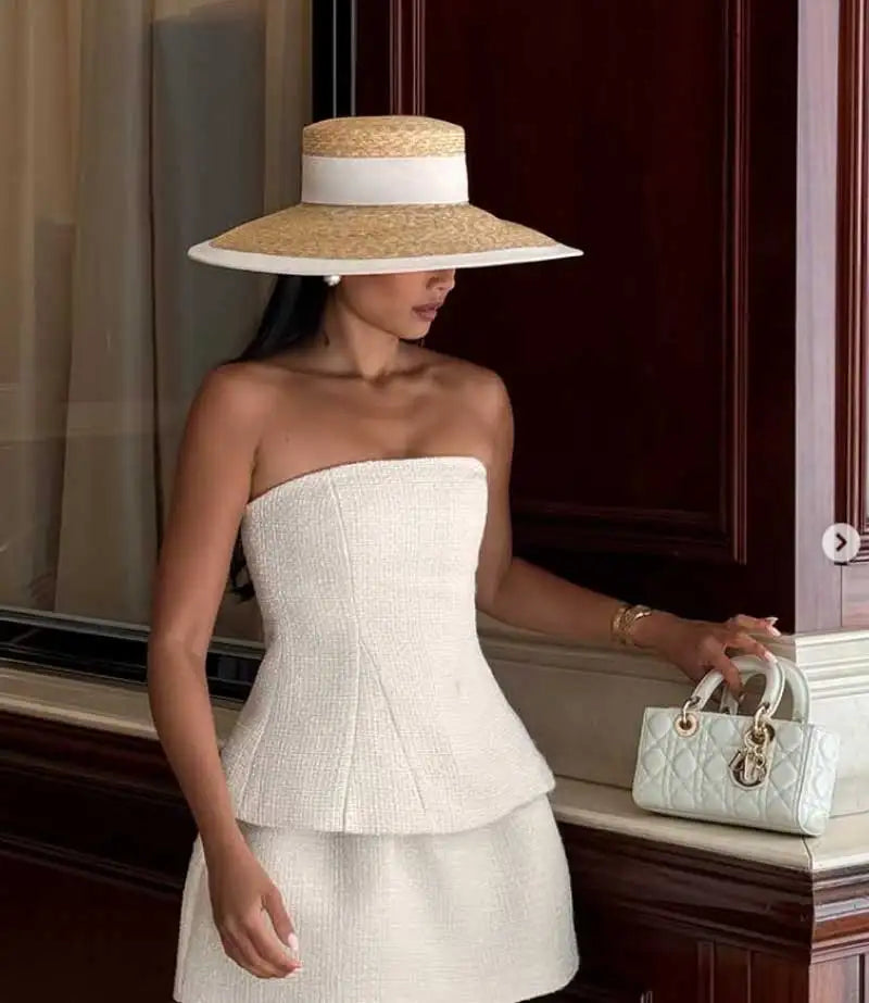 Flat Top French Straw Sun Hat