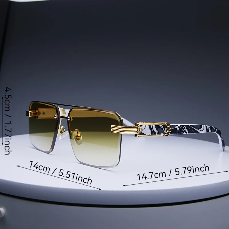 Rimless Square Sunglasses | UV400 Frameless Shades for Women & Men