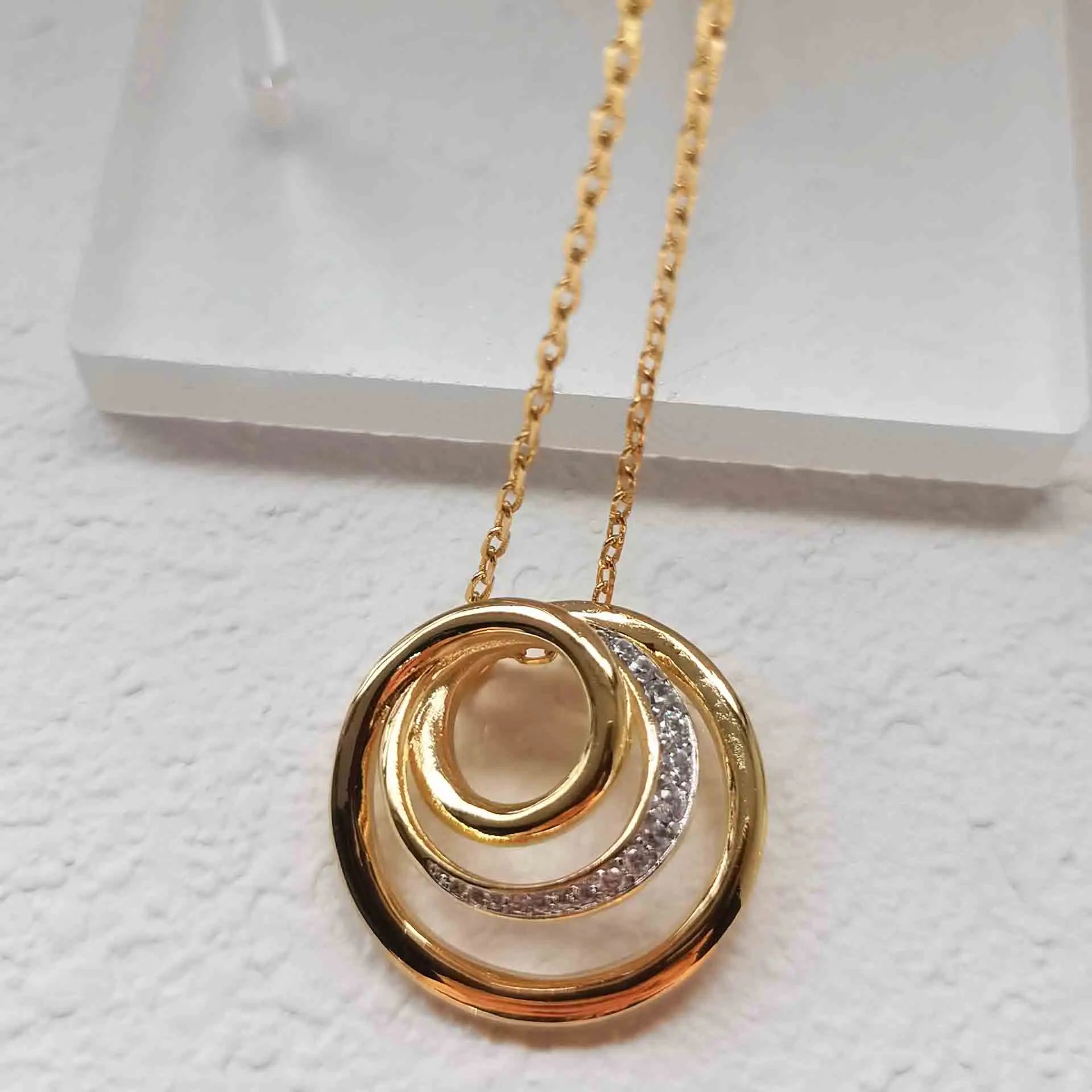 Geometric Jewelry Set | Clip-on Earrings, Necklace, Bracelet & Ring for Women