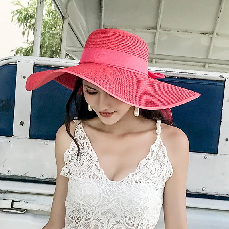 Foldable Straw Visor Panama Hat
