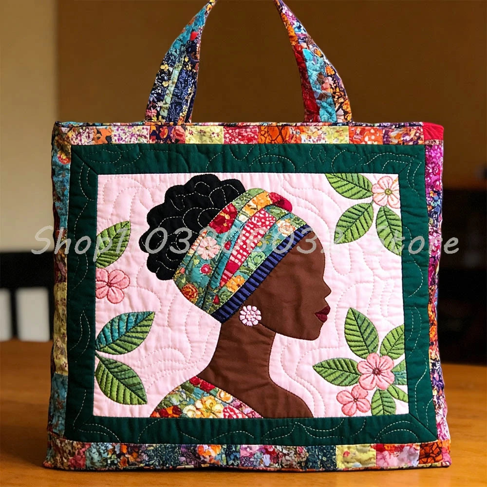 African American Vintage Quilted Tote | Outdoor Weekender Travel Bag