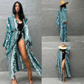 Tie Dye Kimono Wrap Dress | Self-Belted Beach Cover-Up for Women