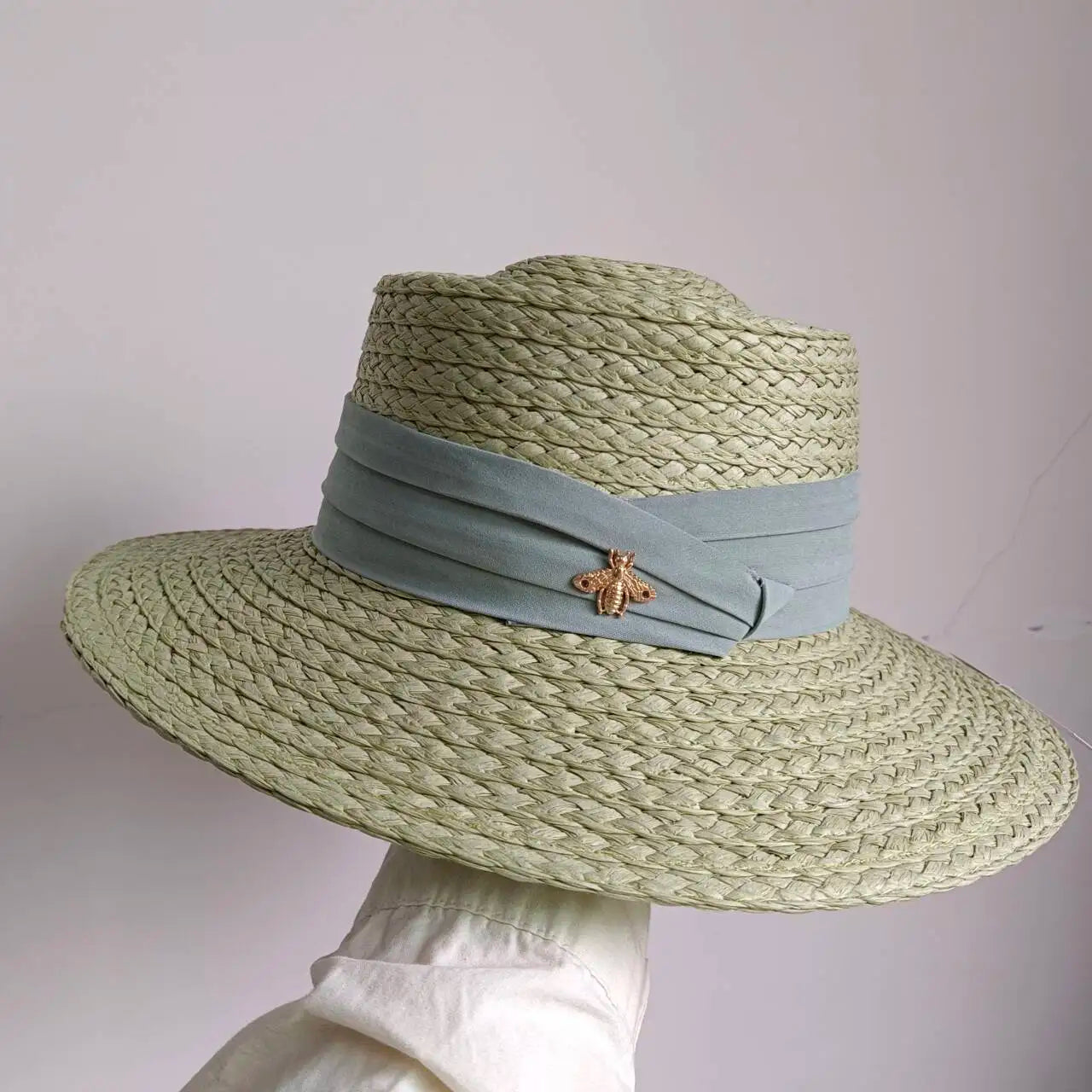 Flat Top French Straw Sun Hat