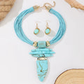 Western Turquoise Jewelry Set | Statement Necklace & Earrings
