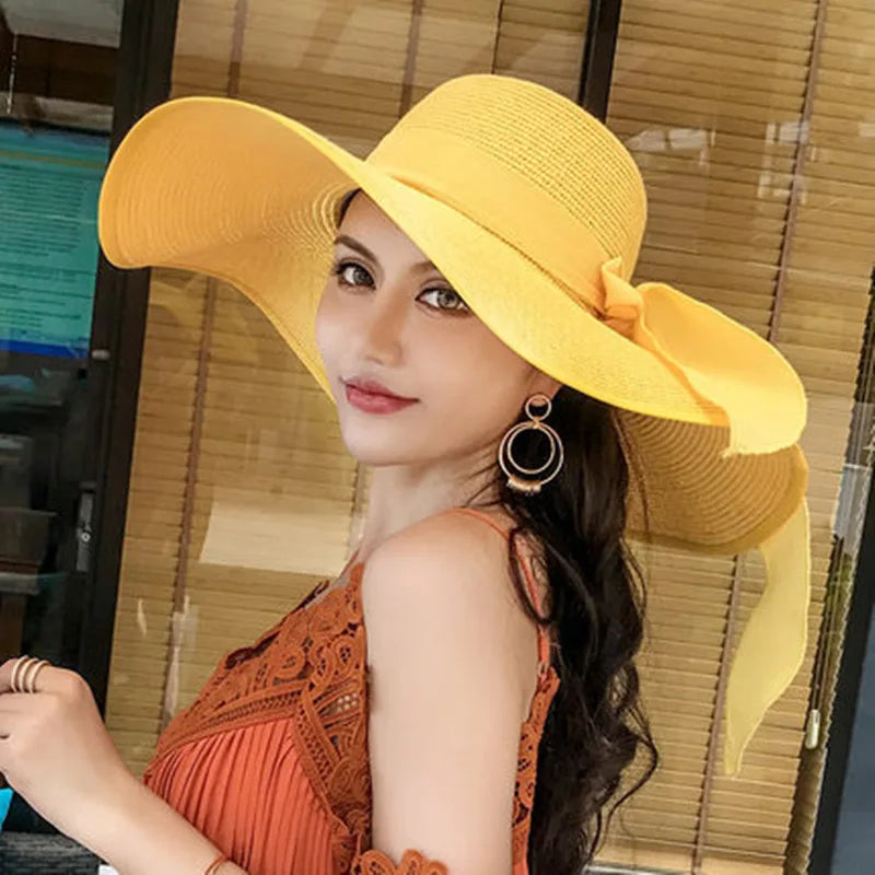 Foldable Straw Visor Panama Hat