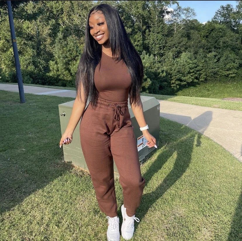 Solid Color Slim Tee & Jogger Pants Set