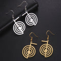 Geometric Spiral Symbol Stainless Steel Earrings | Yoga Power Drop Earrings for Women