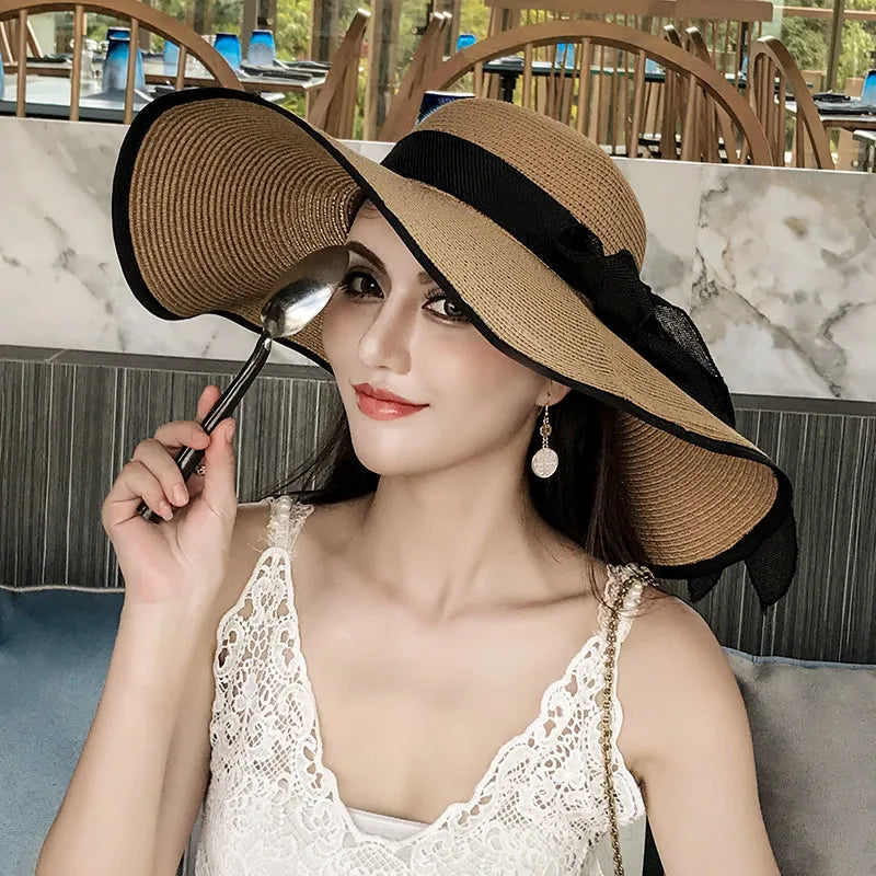 Foldable Straw Visor Panama Hat