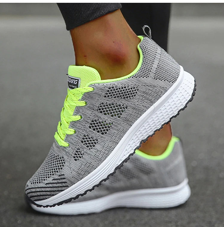 Women's Mesh Lace-Up Sneakers | Lightweight Casual Sports Shoes