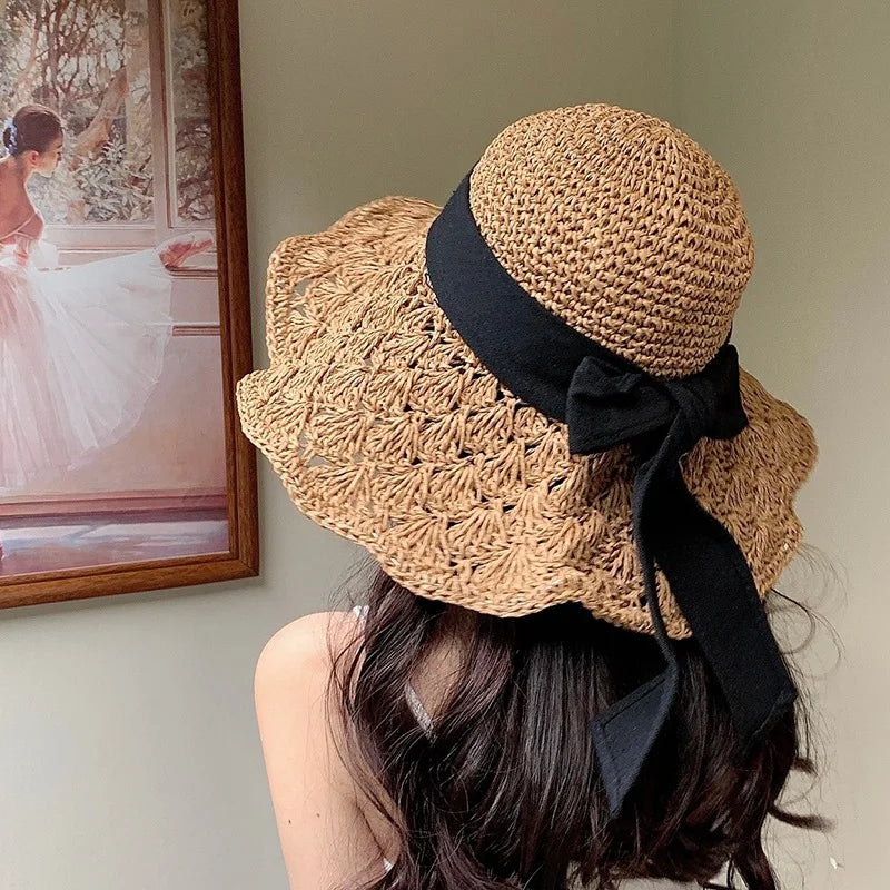 Foldable Big Brim Straw Panama Sun Hat