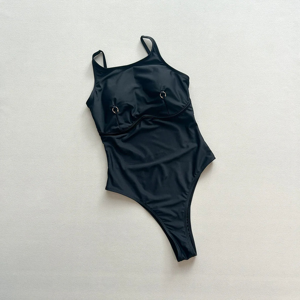 Vest One-Piece Swimsuit | Push-Up Slimming Bodysuit for Women