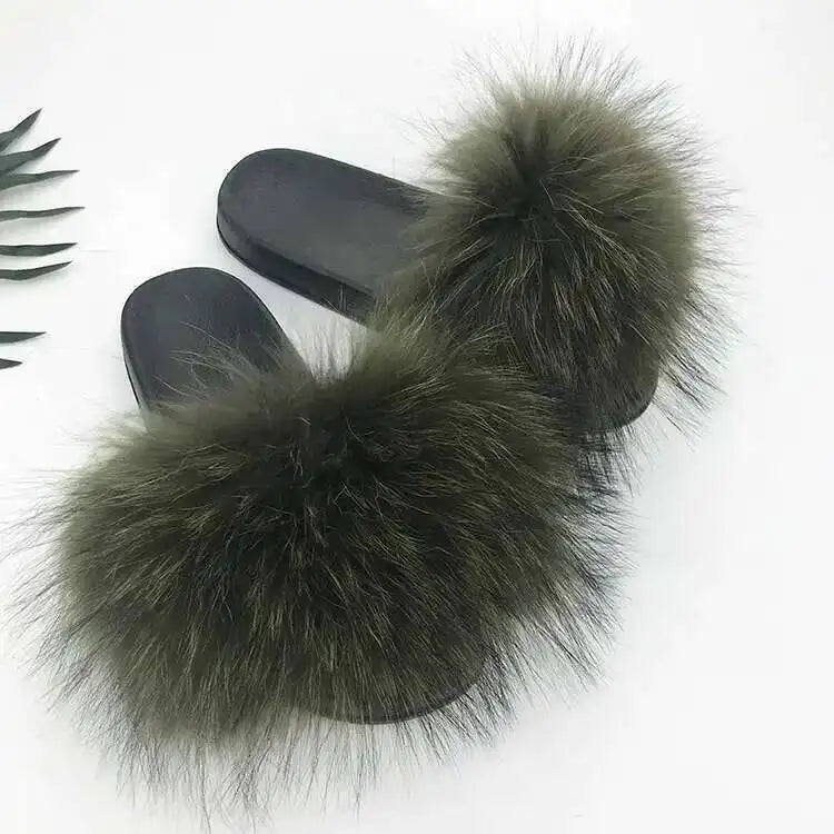 Fluffy Fur Slide Slippers