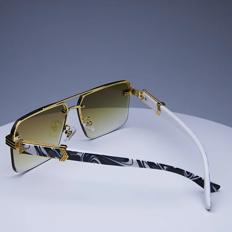 Rimless Square Sunglasses | UV400 Frameless Shades for Women & Men