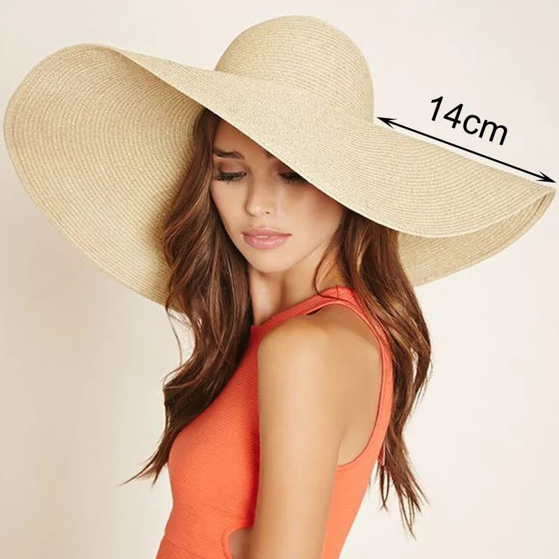 Foldable Wide Brim Straw Sun Hat